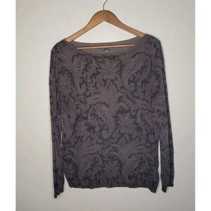 American Living Women's XL Sweater Shirt Top Blouse Brown Purple Black Cardigan